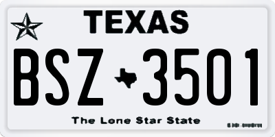 TX license plate BSZ3501