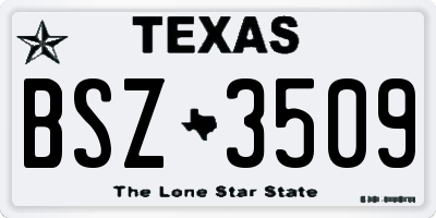 TX license plate BSZ3509