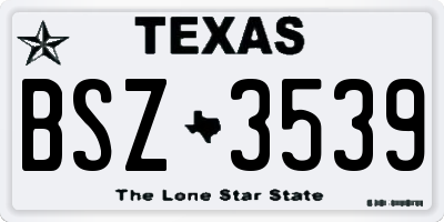 TX license plate BSZ3539