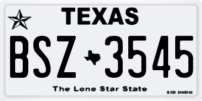 TX license plate BSZ3545