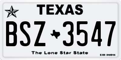 TX license plate BSZ3547
