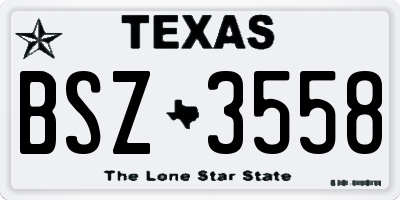 TX license plate BSZ3558