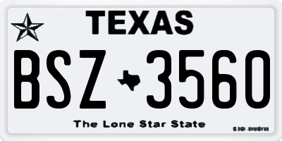 TX license plate BSZ3560