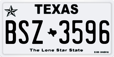 TX license plate BSZ3596