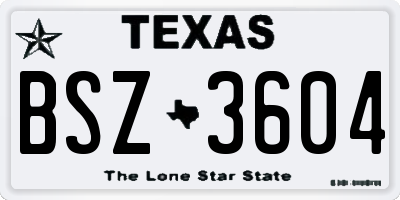 TX license plate BSZ3604