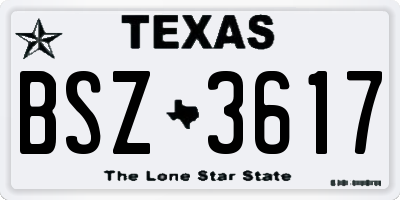 TX license plate BSZ3617