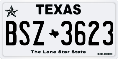 TX license plate BSZ3623