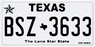 TX license plate BSZ3633