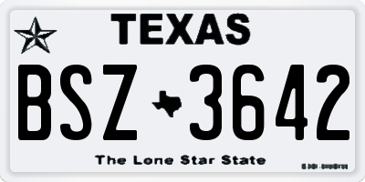 TX license plate BSZ3642