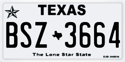 TX license plate BSZ3664