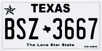 TX license plate BSZ3667