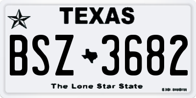 TX license plate BSZ3682