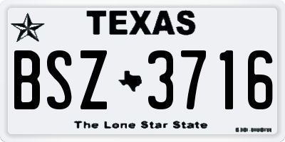 TX license plate BSZ3716