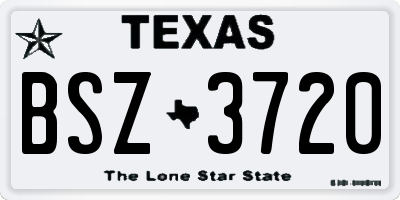 TX license plate BSZ3720