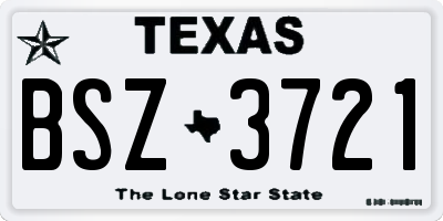 TX license plate BSZ3721