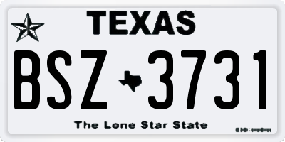TX license plate BSZ3731