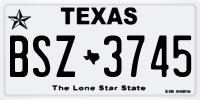 TX license plate BSZ3745