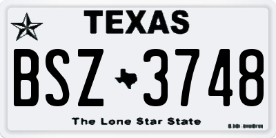 TX license plate BSZ3748