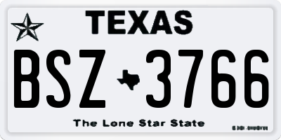TX license plate BSZ3766