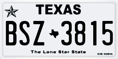TX license plate BSZ3815