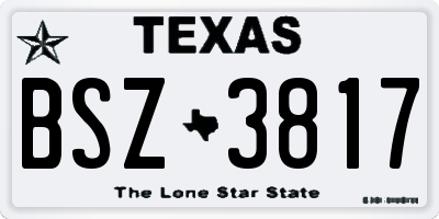 TX license plate BSZ3817