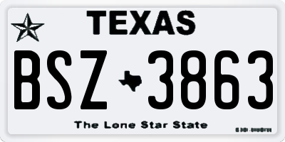 TX license plate BSZ3863
