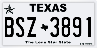 TX license plate BSZ3891