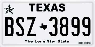 TX license plate BSZ3899