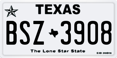 TX license plate BSZ3908