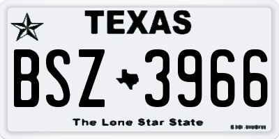 TX license plate BSZ3966