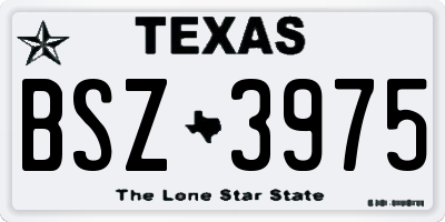 TX license plate BSZ3975