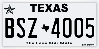 TX license plate BSZ4005