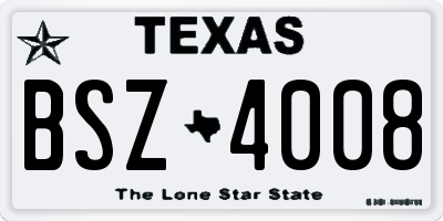 TX license plate BSZ4008