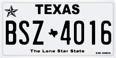 TX license plate BSZ4016