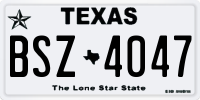 TX license plate BSZ4047