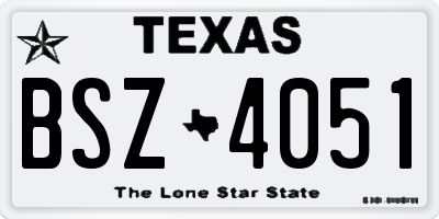 TX license plate BSZ4051