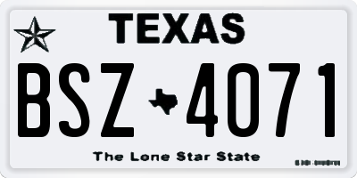 TX license plate BSZ4071