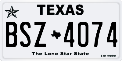 TX license plate BSZ4074