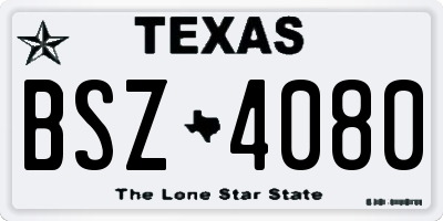 TX license plate BSZ4080