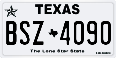 TX license plate BSZ4090