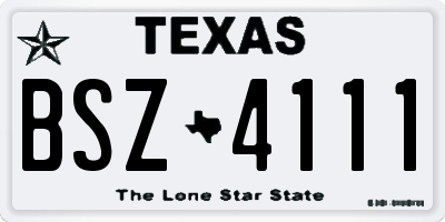 TX license plate BSZ4111