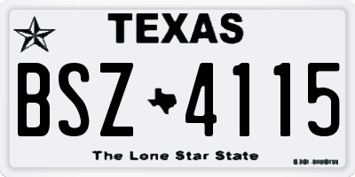 TX license plate BSZ4115