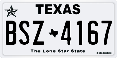 TX license plate BSZ4167