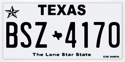 TX license plate BSZ4170
