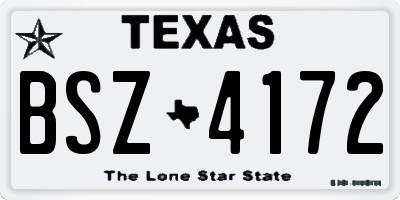 TX license plate BSZ4172