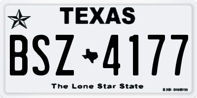 TX license plate BSZ4177