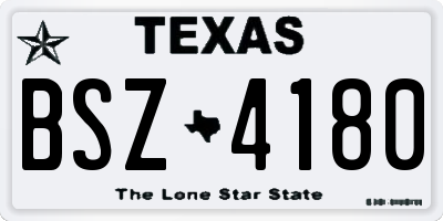 TX license plate BSZ4180