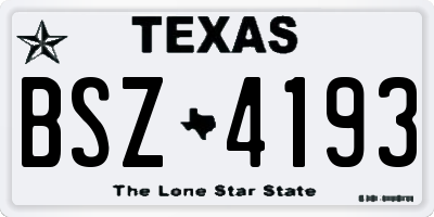 TX license plate BSZ4193