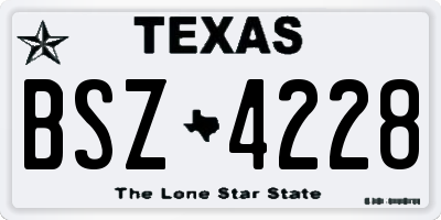 TX license plate BSZ4228