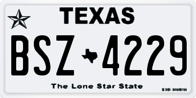 TX license plate BSZ4229
